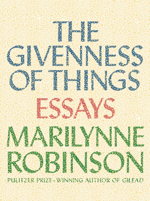 Cover image for The Givenness of Things